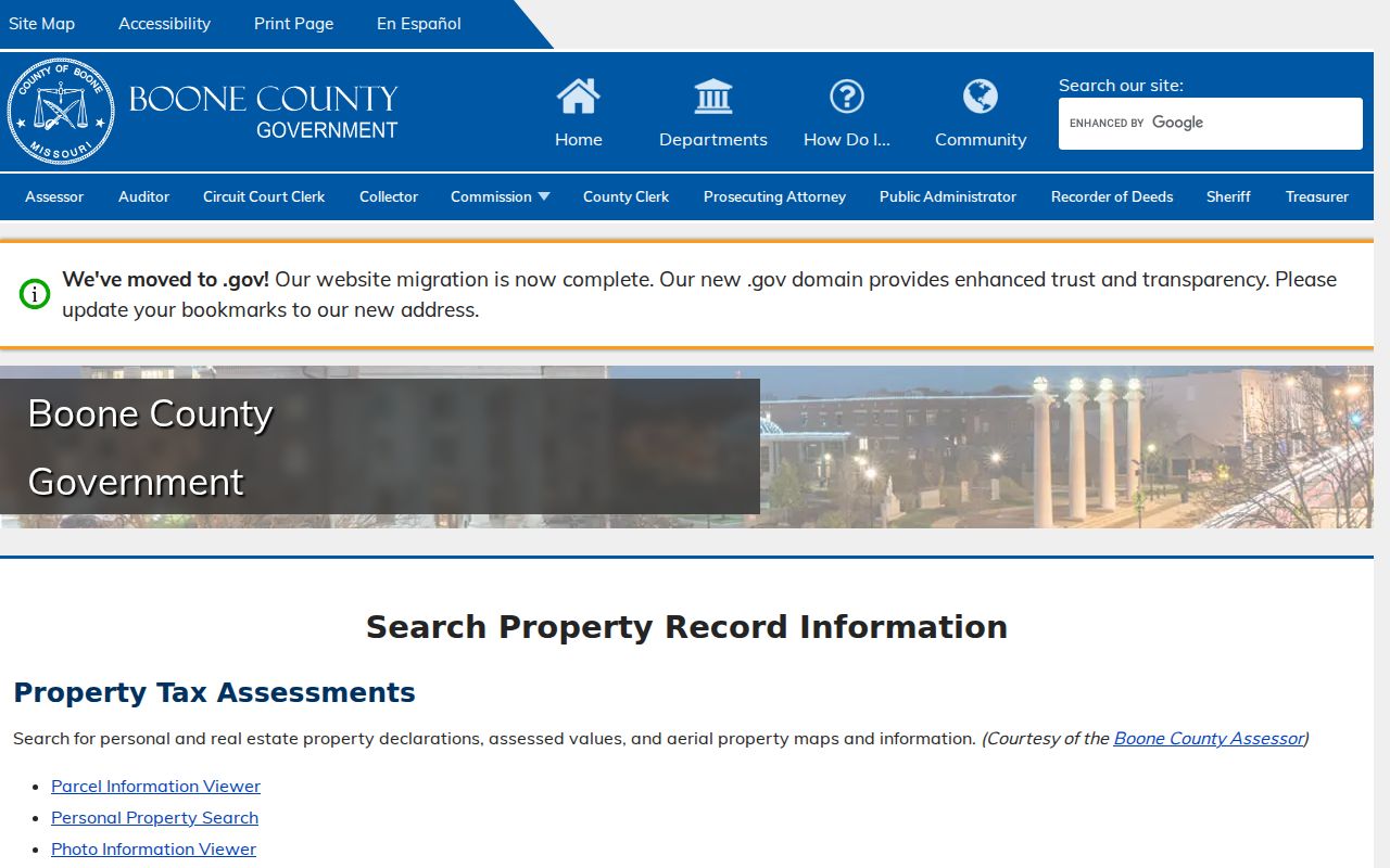 Columbia residents directory Boone County property records