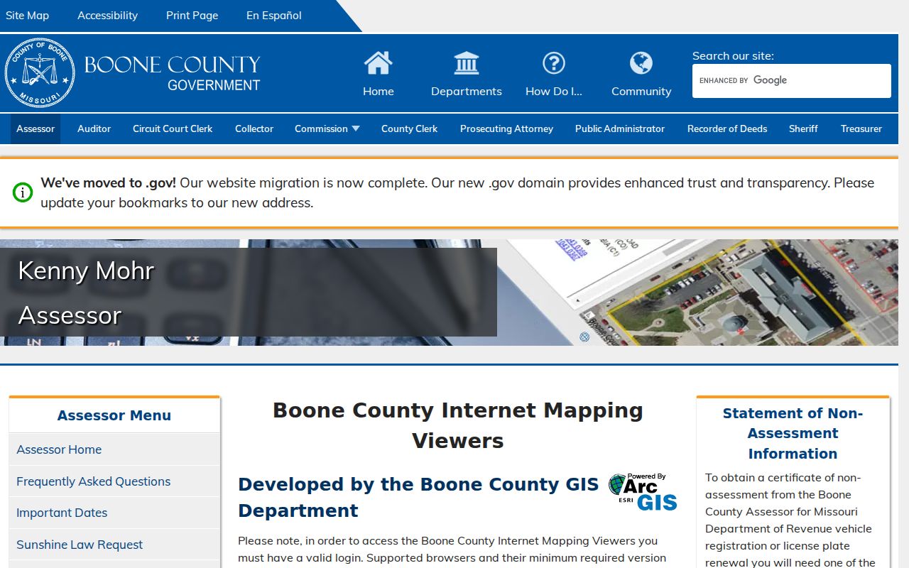 Columbia neighbors property research through the Boone Assessor viewer guide
