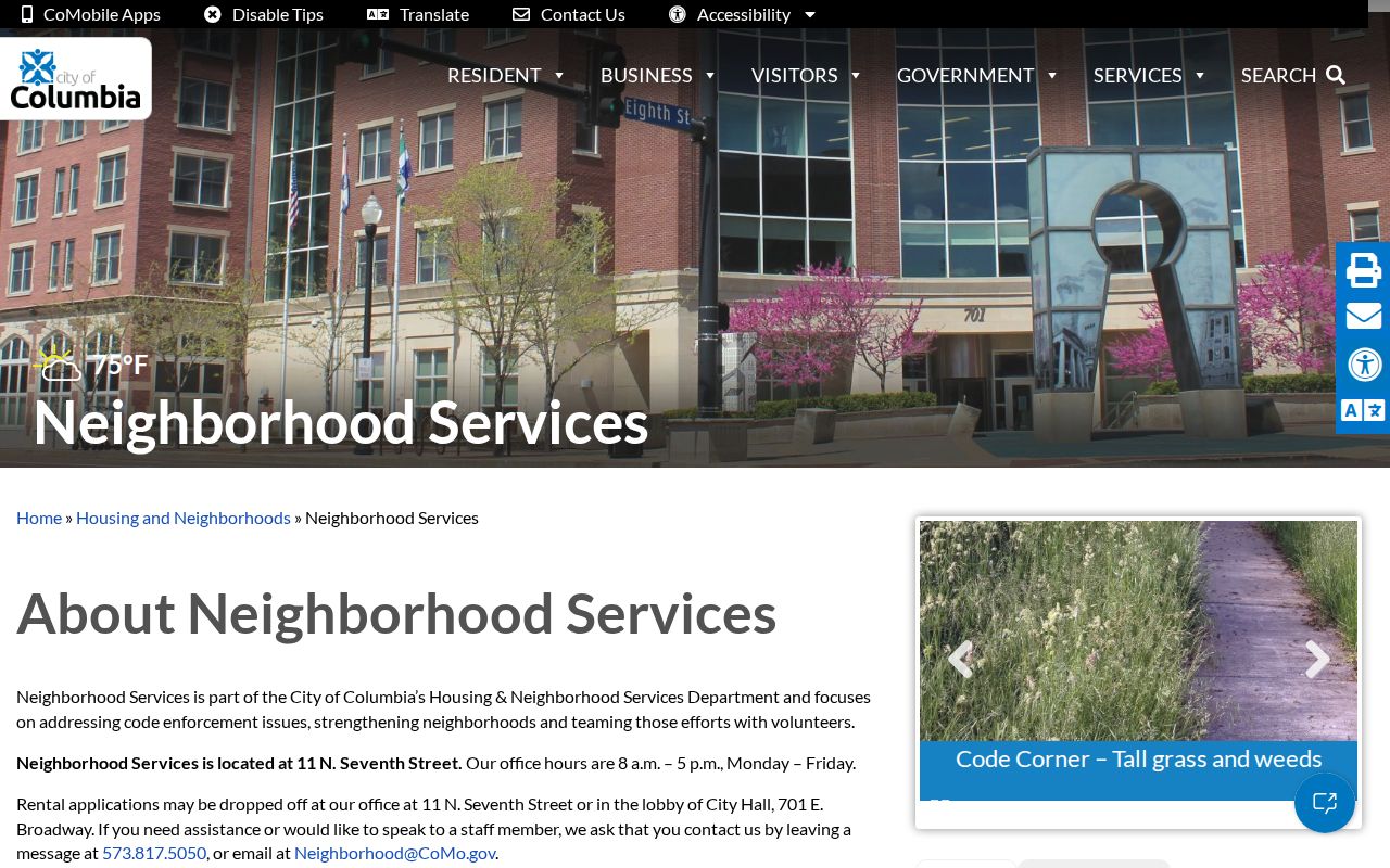 Columbia neighbors civic context in the neighborhood organization program