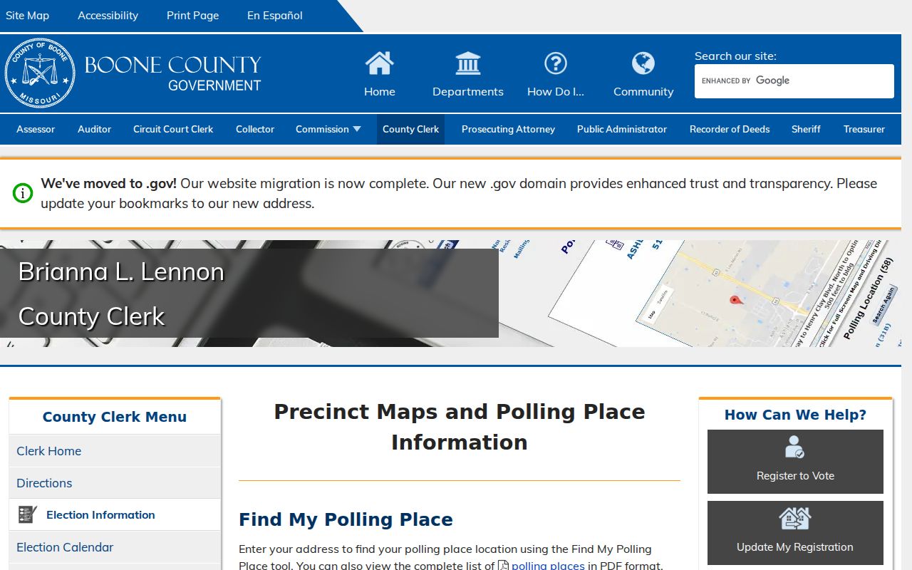Columbia ZIP code directory map context from Boone County maps